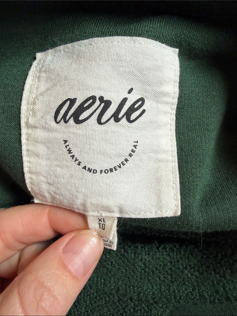 Aerie Woman's Forest Green Crewneck Sweatshirt Size XL NWT - Picture 5 of 5
